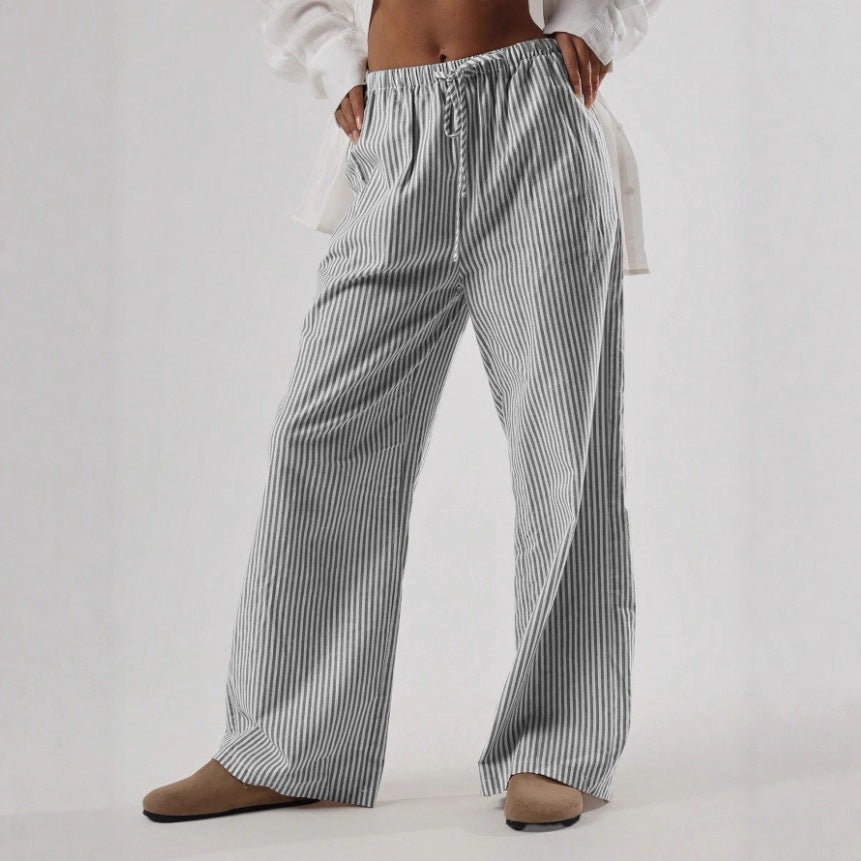 Versatile Graceful Trendy Women's Fashion Striped Pants