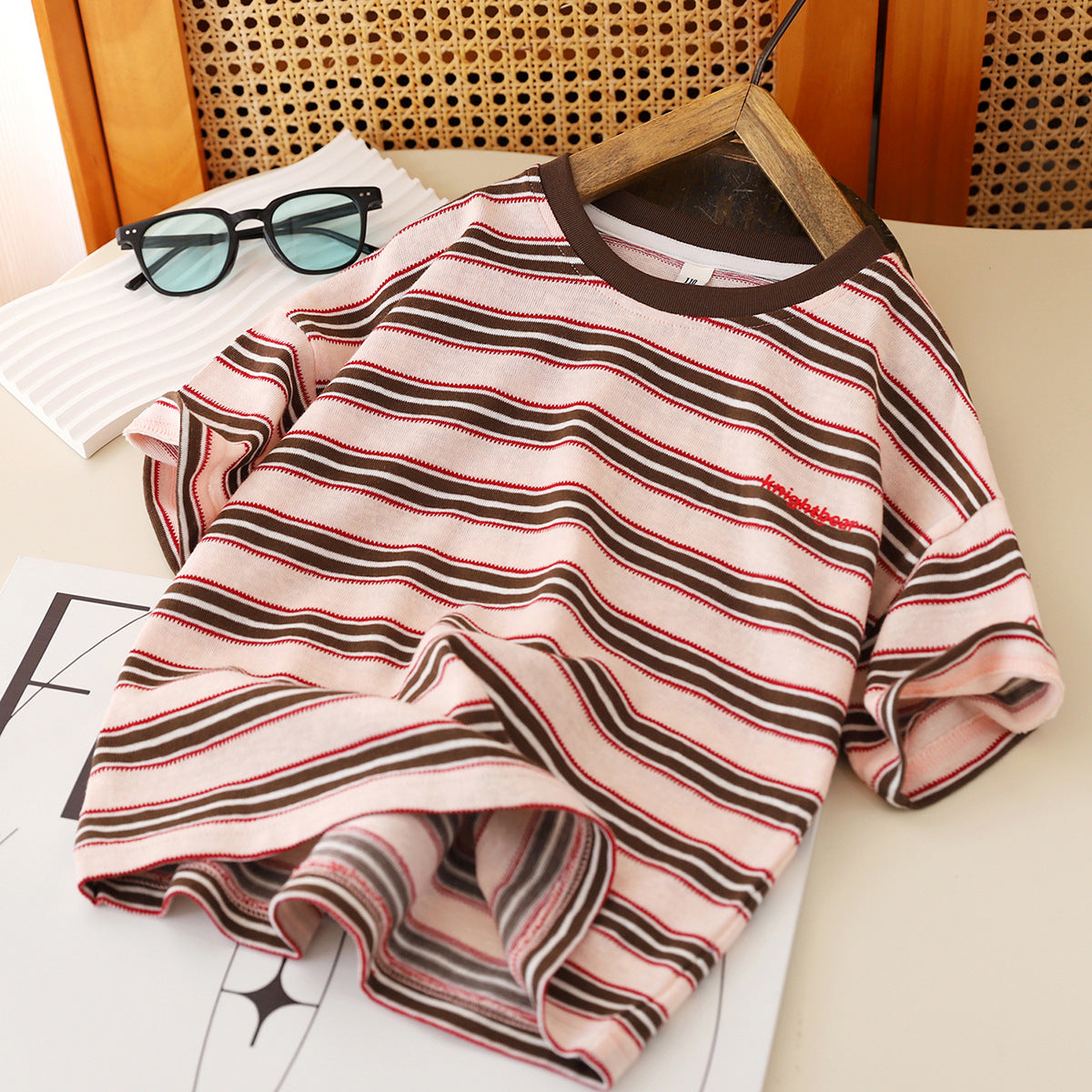 Children's Clothing Striped Short-sleeved Western Style Color Stripes Casual Half Sleeve Children's T-shirt