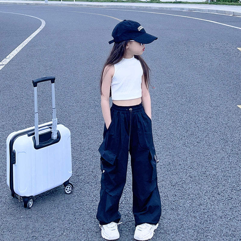 Children's Fashionable Stylish Design Sense Niche Casual Work Clothes Children's Pants