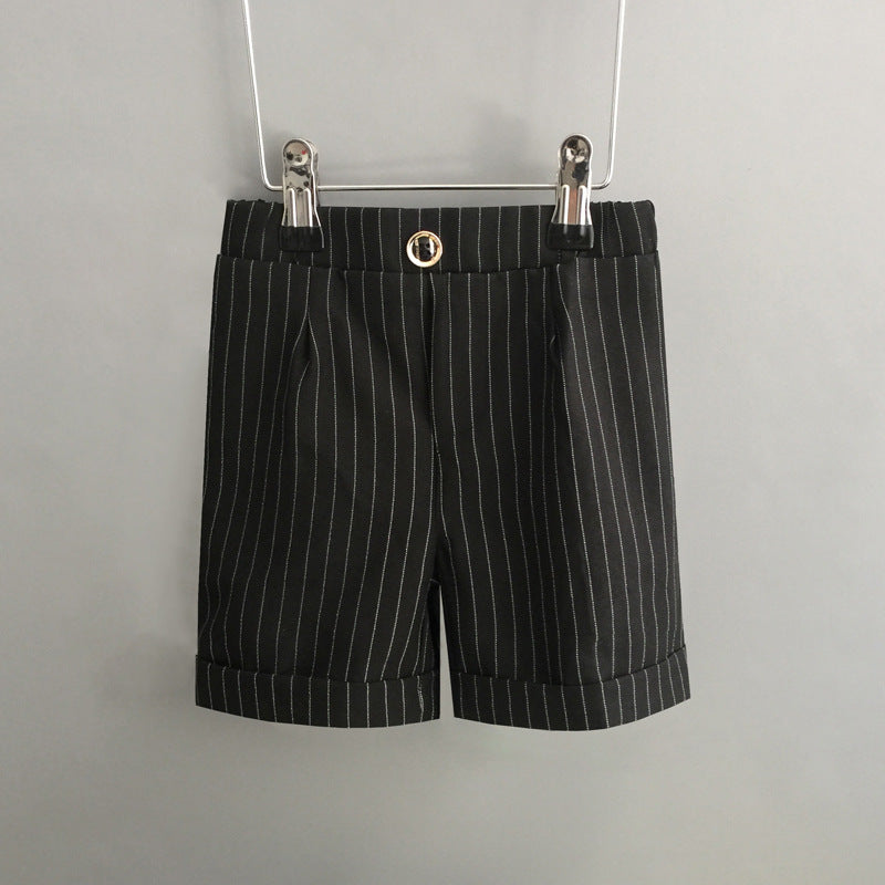 Children's Suit Summer Boys Black Primary School Performance Wear Short Children's Pants
