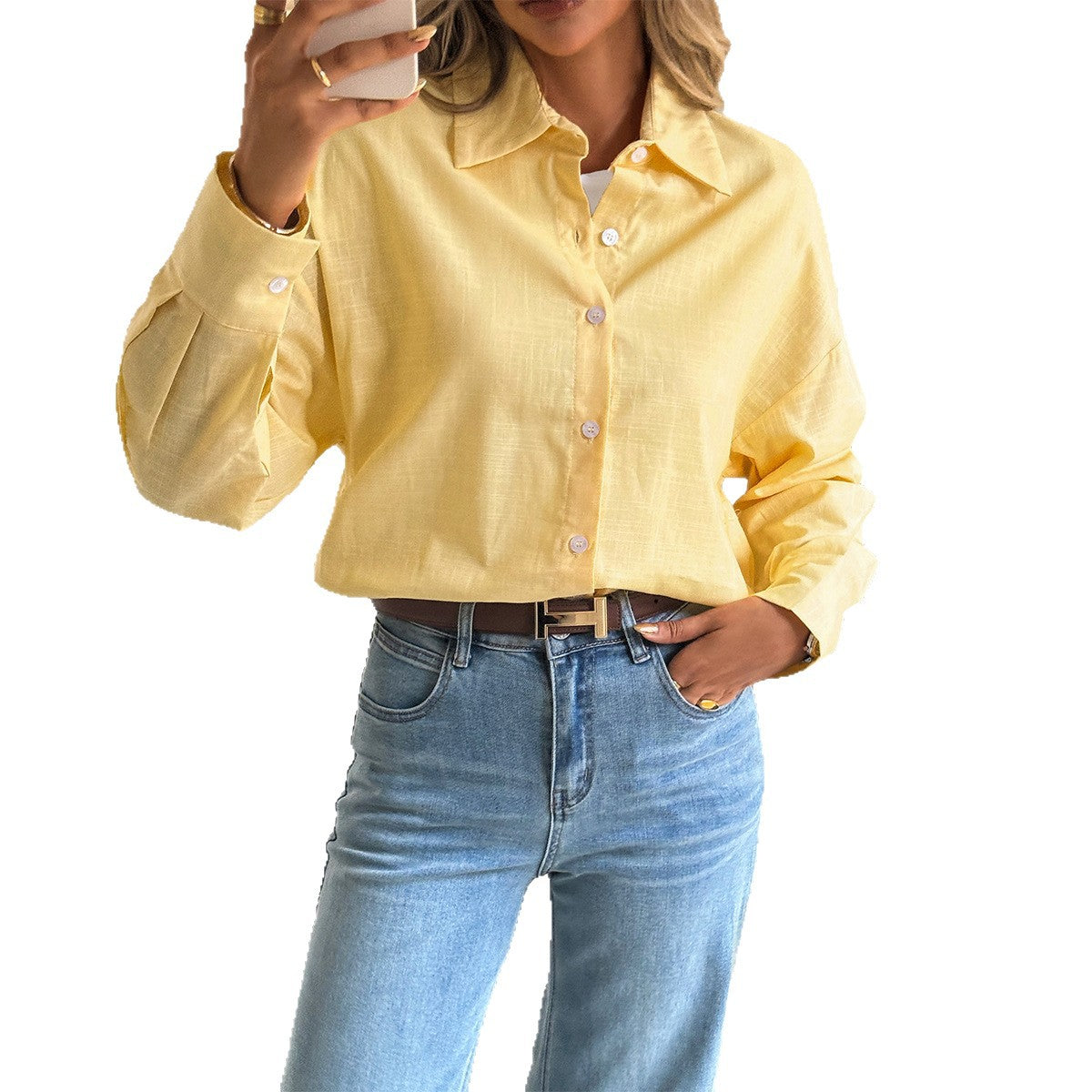 Women's Casual Vacation Solid Color Long Sleeve Small Clothing