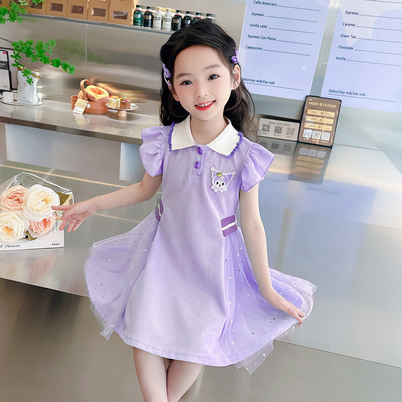 Children's Clothing Summer Princess Elsa Short-sleeved Pettiskirt Performance Children's Dress