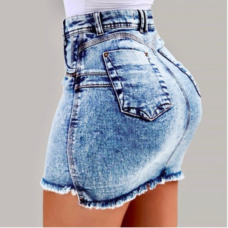 Women's Fashion Summer Sexy Graceful Denim Package Skirt
