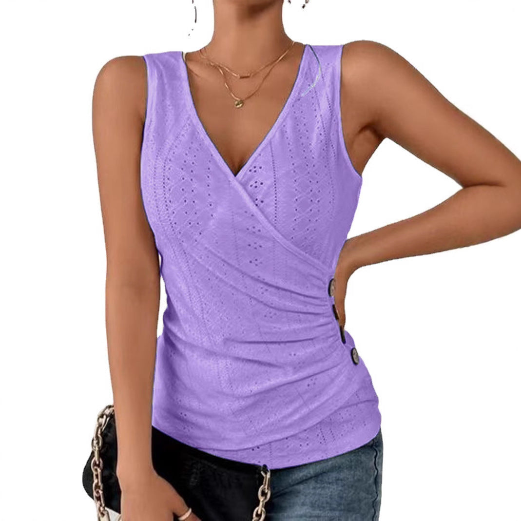 Durable Women's Sexy Solid Color Short-sleeved Women's T-shirt