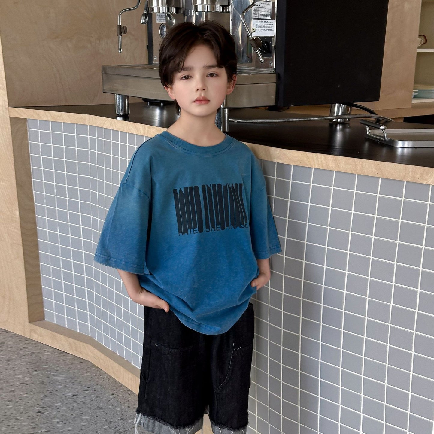 Children's Summer Cotton Short-sleeved Loose Korean Shirt Tide Children's T-shirt