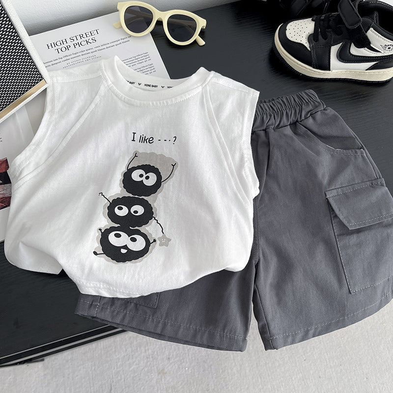 Boys Summer Korean Style Handsome Fashionable T-shirt Fashion Casual Children's Suit