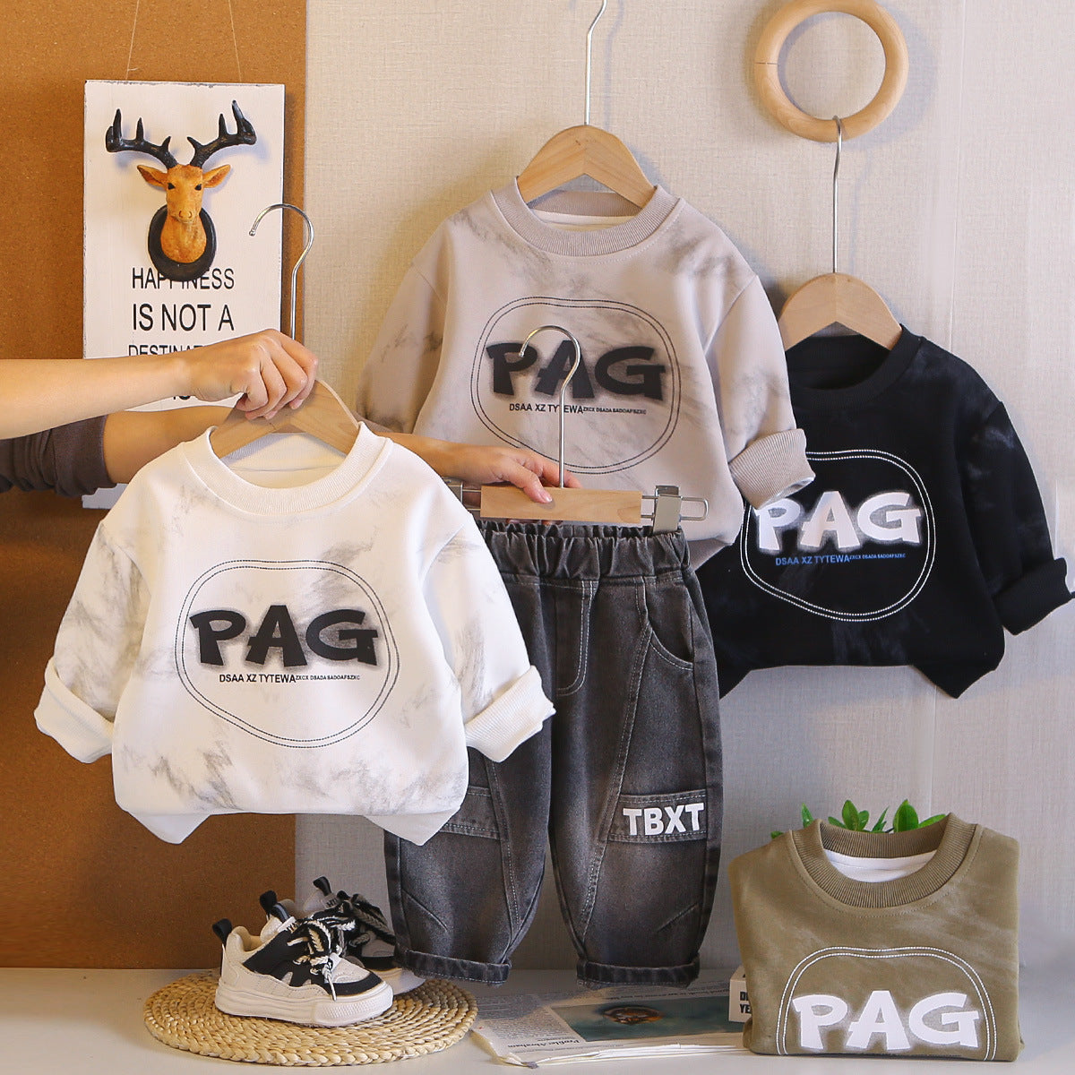 Children's Clothing Outfits Handsome Fashion Spring Clothes Little Sweatshirt Children's Suit