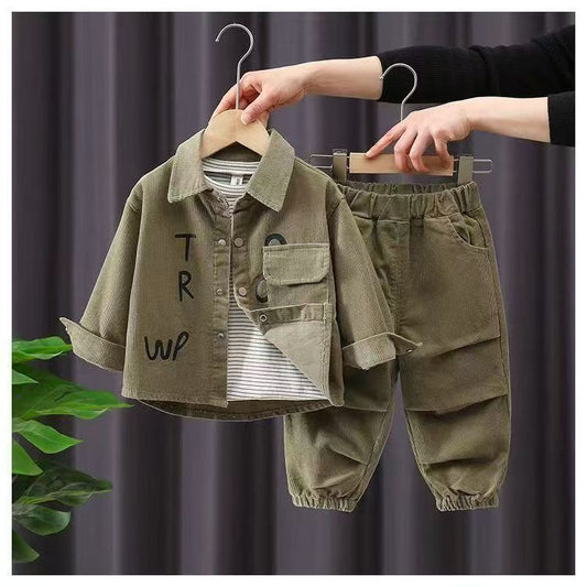 Children's Spring Korean Style Handsome Western Corduroy Long Sleeve Children's Suit