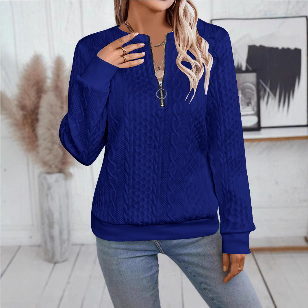 Innovative Popular Women's Casual Neckline Zipper Sweaters