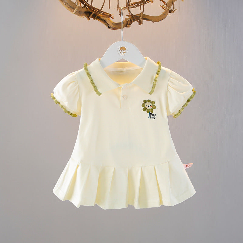 Children's Skirt Preppy Style Princess Short-sleeved Summer Children's Dress