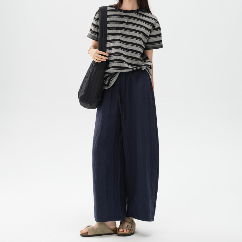 Women's Balloon Summer Thin Cropped Small White Pants