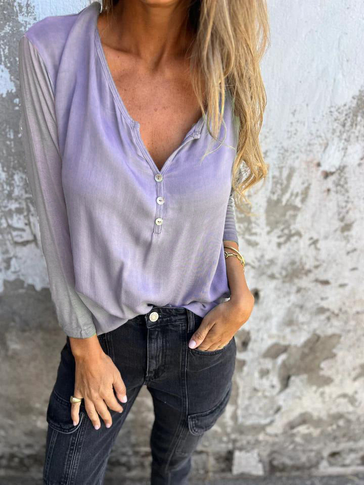 Creative Stylish Casual Solid Color Long-sleeved Tops