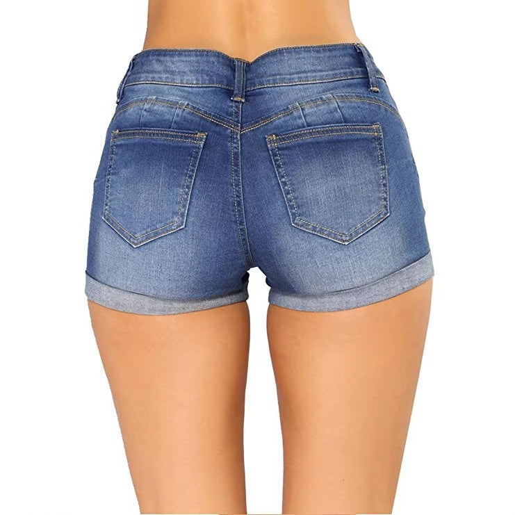 Women's Summer Denim Flanging Hot Tide Women's Jeans