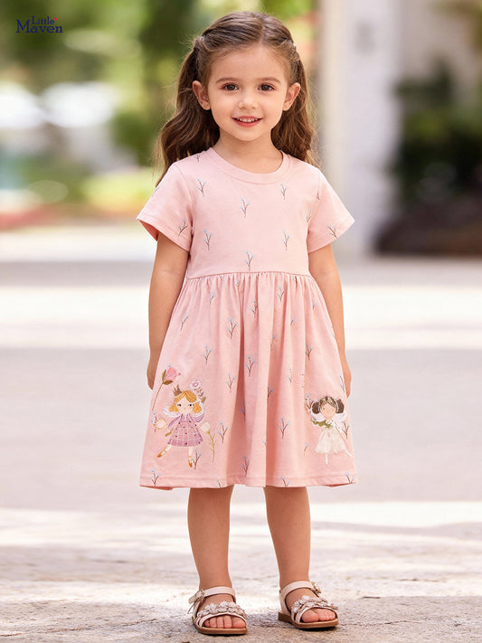 Summer Shirt Cute Cartoon Western Style Children's Dress