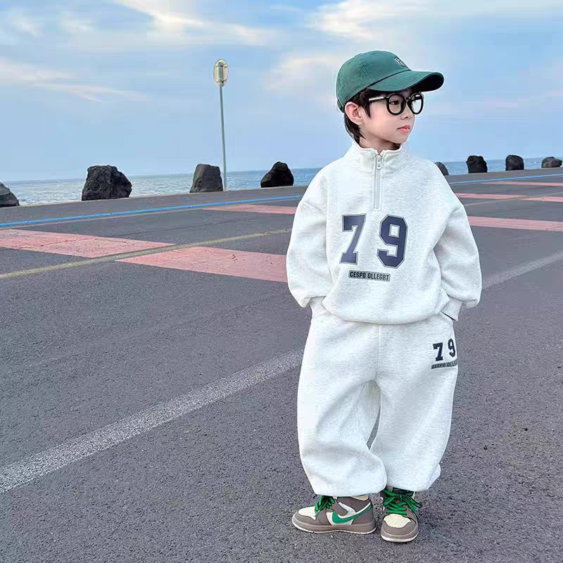 Loose Sweater Casual Sports Pants Boy Versatile Children's Suit