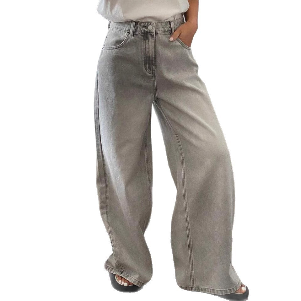 Women's Retro Lazy Autumn American High Waist Pants