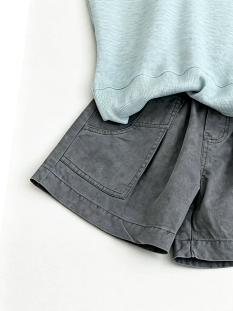 Summer Clothing Korean Casual Style Sleeveless Shirt Shorts Handsome Children's Suit