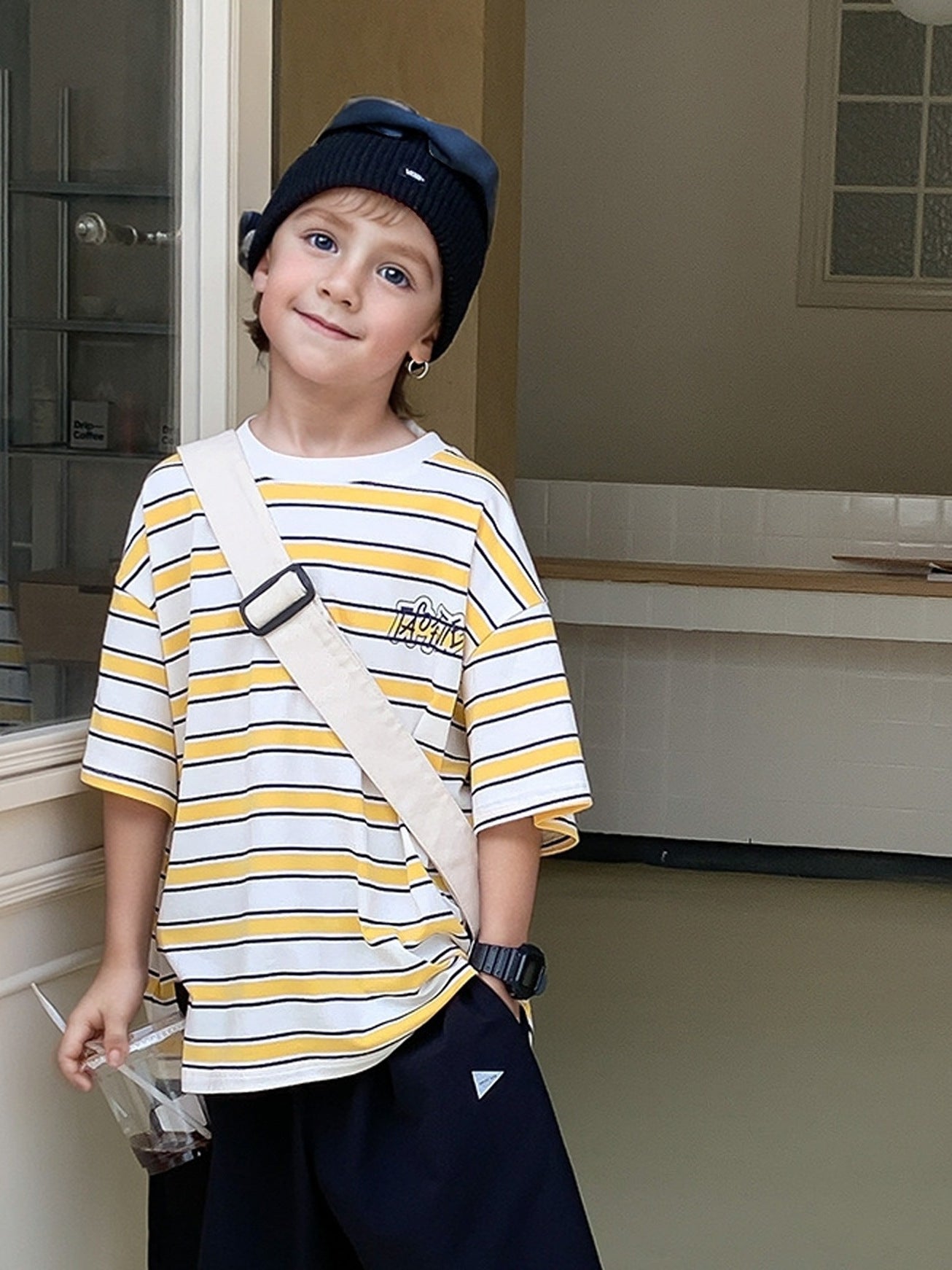 Short Sleeve Summer Striped Half Top Children's T-shirt