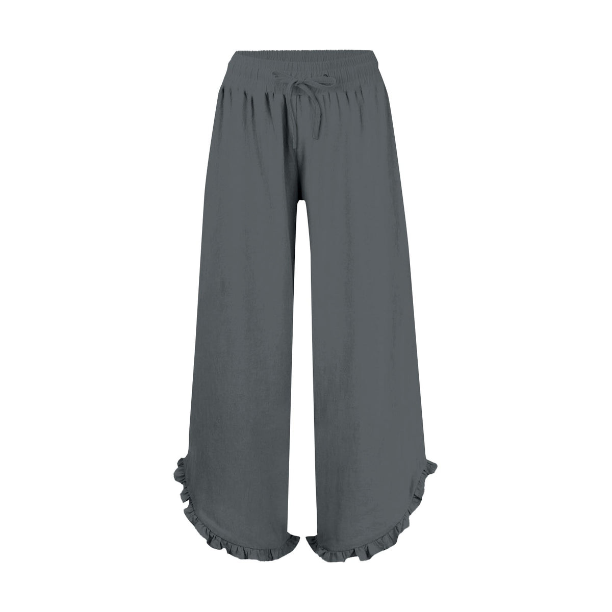 Women's High Waist Pleating Irregular Trousers Cotton Linen Casual Pants