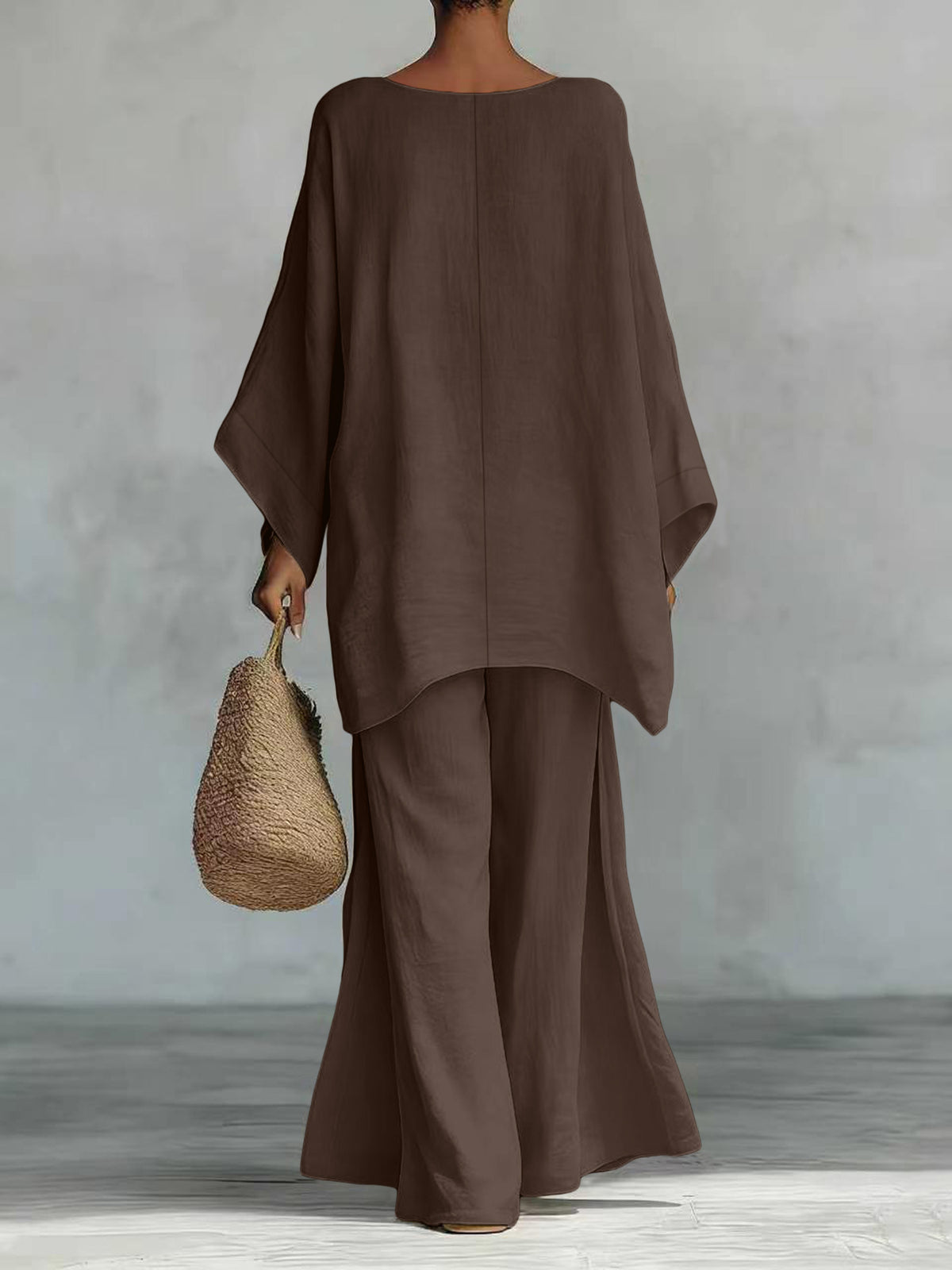 Women's Simple Loose Old Money Style Linen Blended Fashion Casual Suit