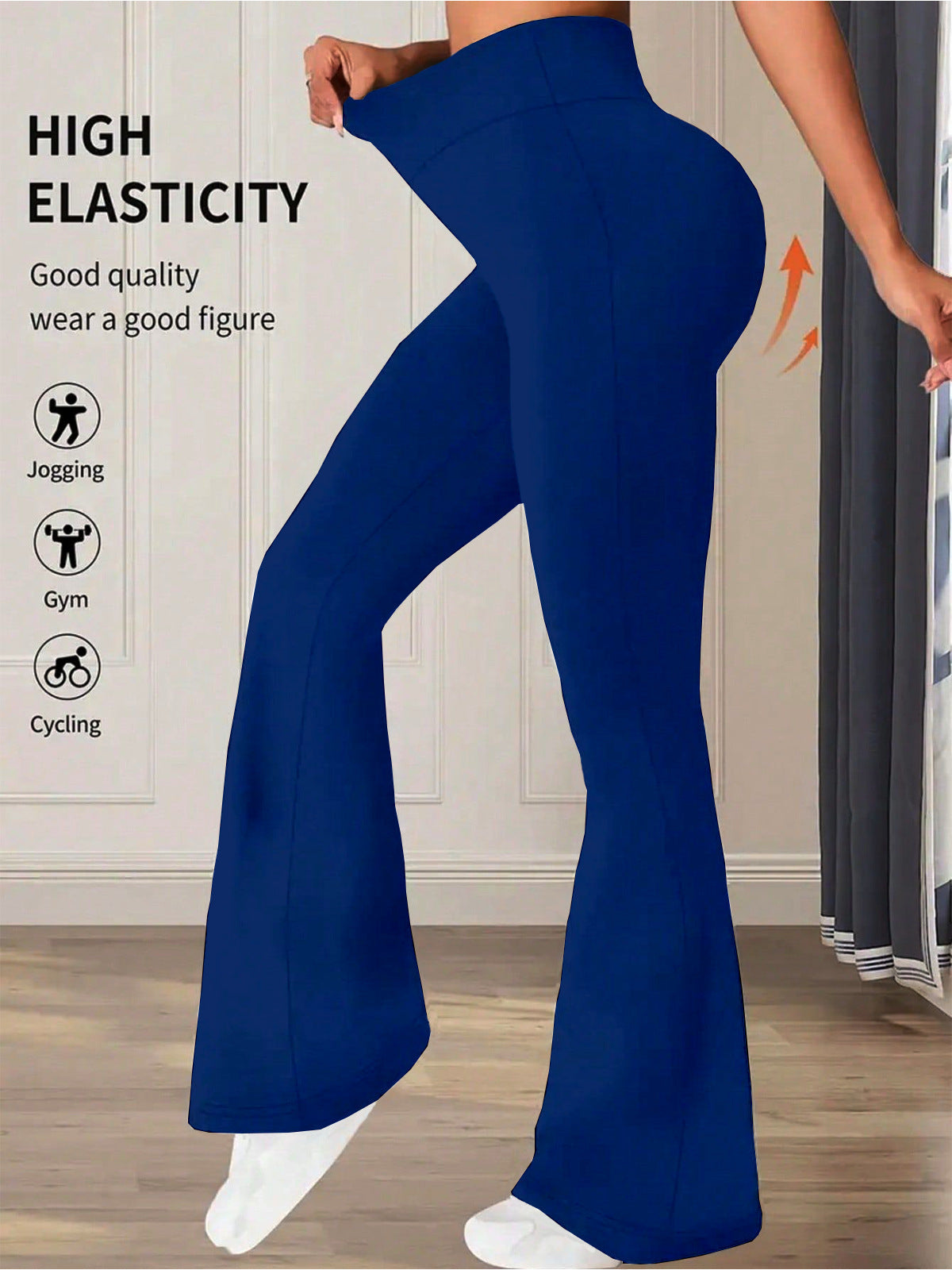 Women's Flared Trousers High Waist Loose Draggle-tail Casual Pants