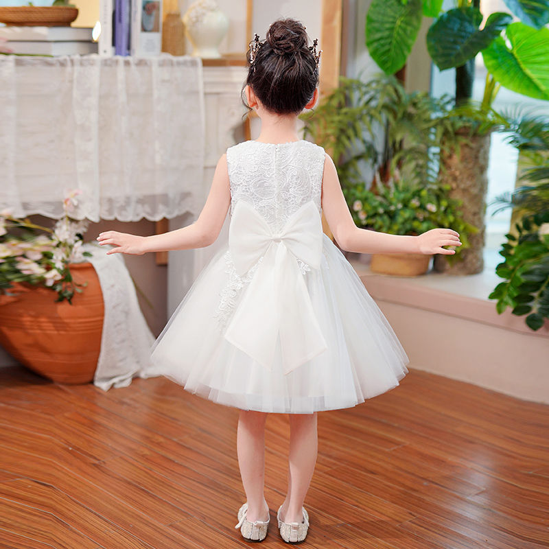 Children's Summer Princess Fashion Puffy White Gauzy Fashionable Vest Super Children's Dress