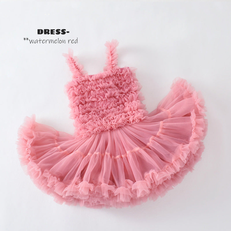 Children's Upgrade Super Fluffy Birthday Gifts One-piece Rainbow Children's Dress
