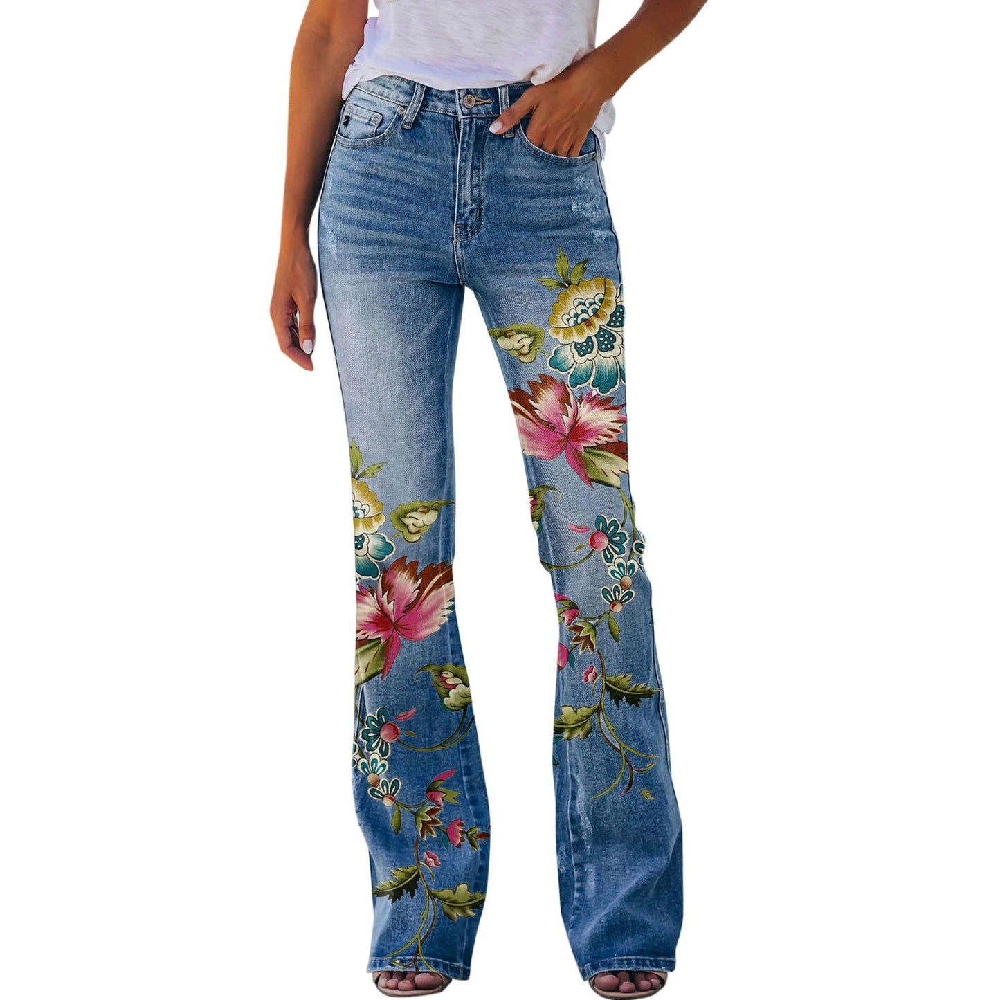 Women's Large Thin Casual Artistic Printing Imitation Pants