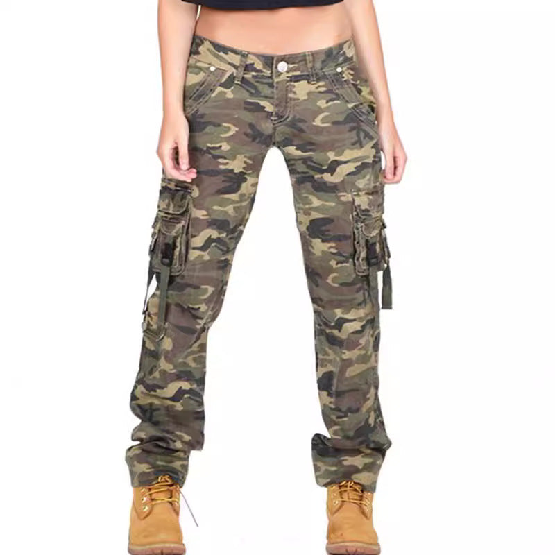Women's Camouflage Loose Outdoor Sports Overalls Pants