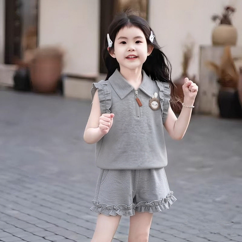 Children's Summer Casual Shirt Shorts Western Style Children's Suit