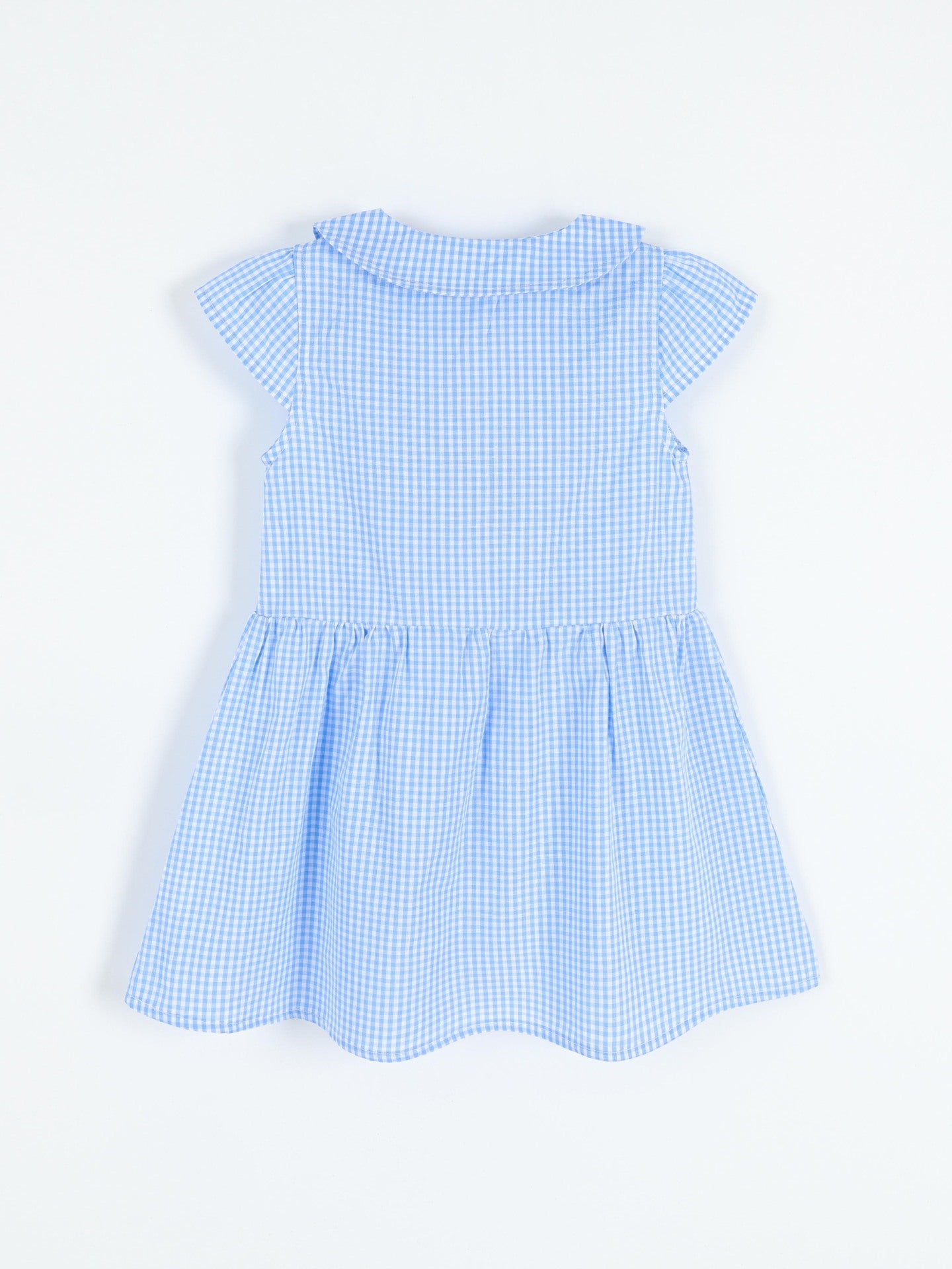 Style Lapel Lace Bow Short Sleeve Woven Cotton Summer Children's Dress