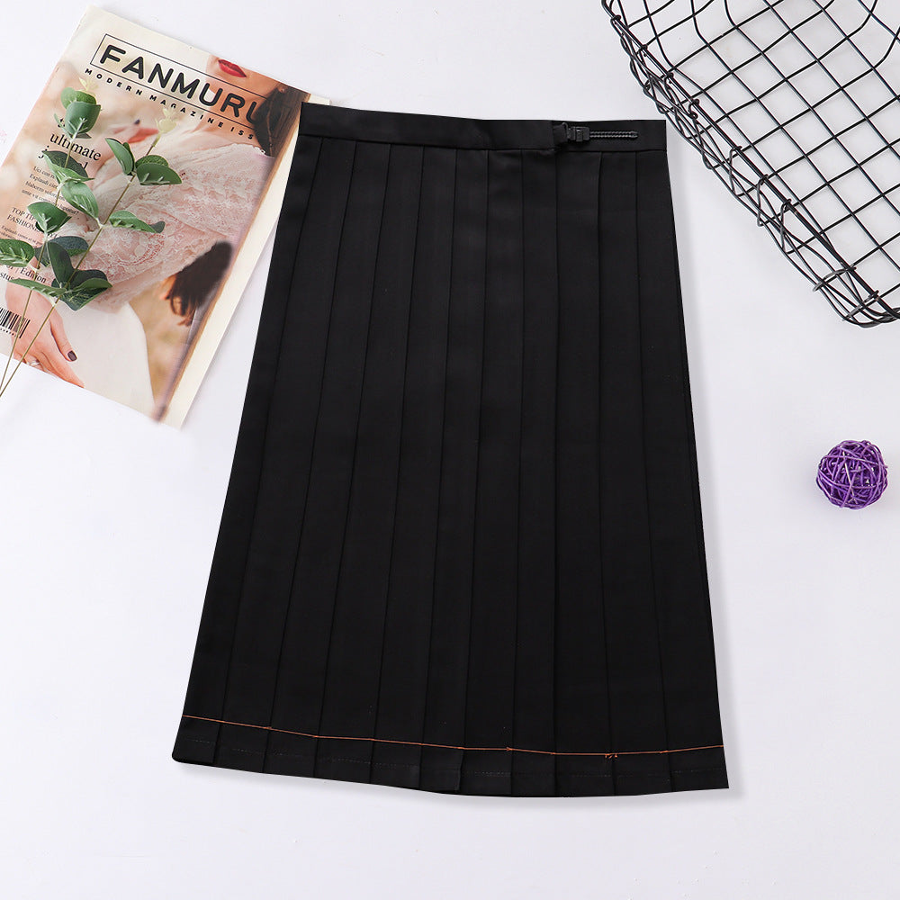 Pleated Orthodox High Waist Pocket Long Uniform