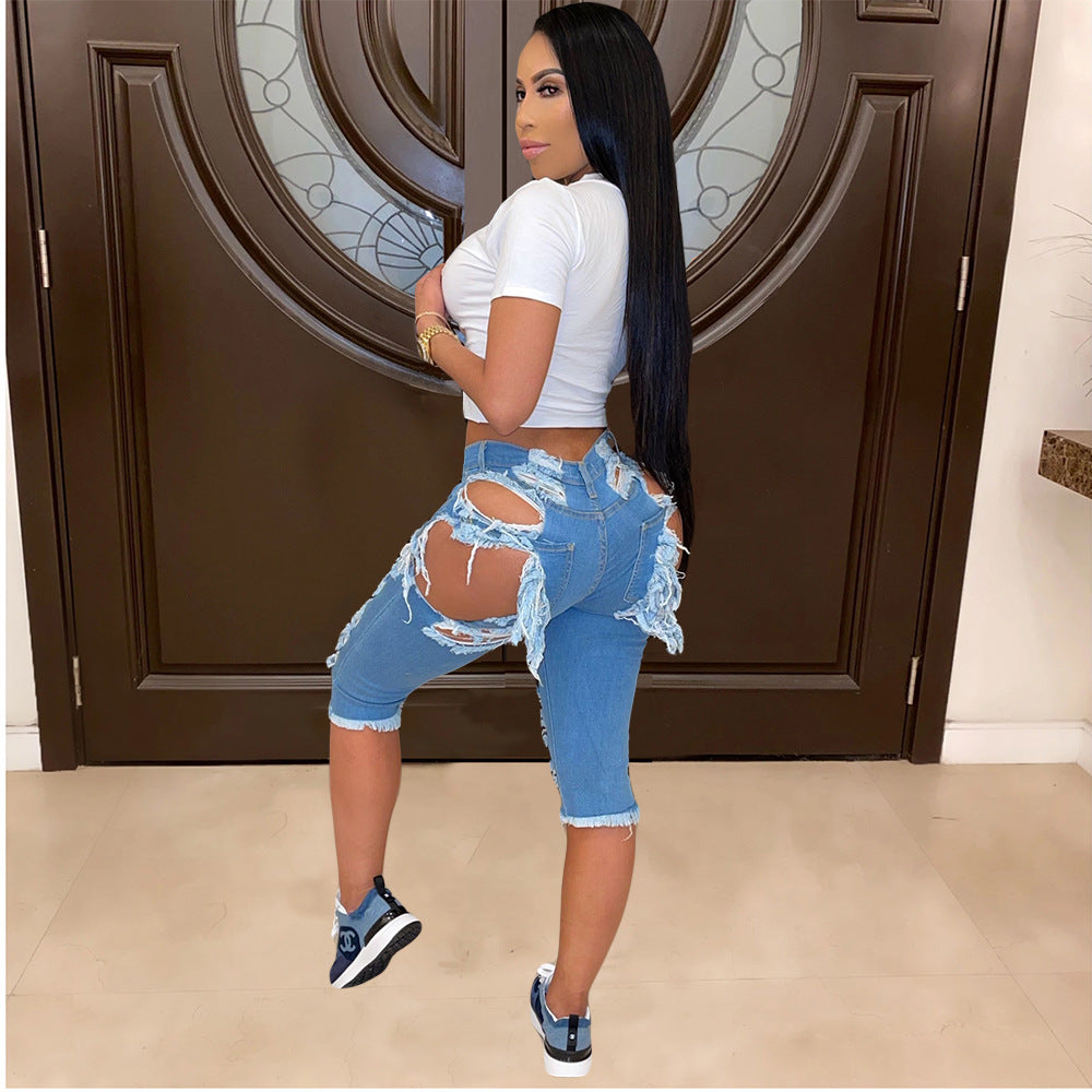 Classy Comfortable Women's High Waist Ripped Women's Jeans