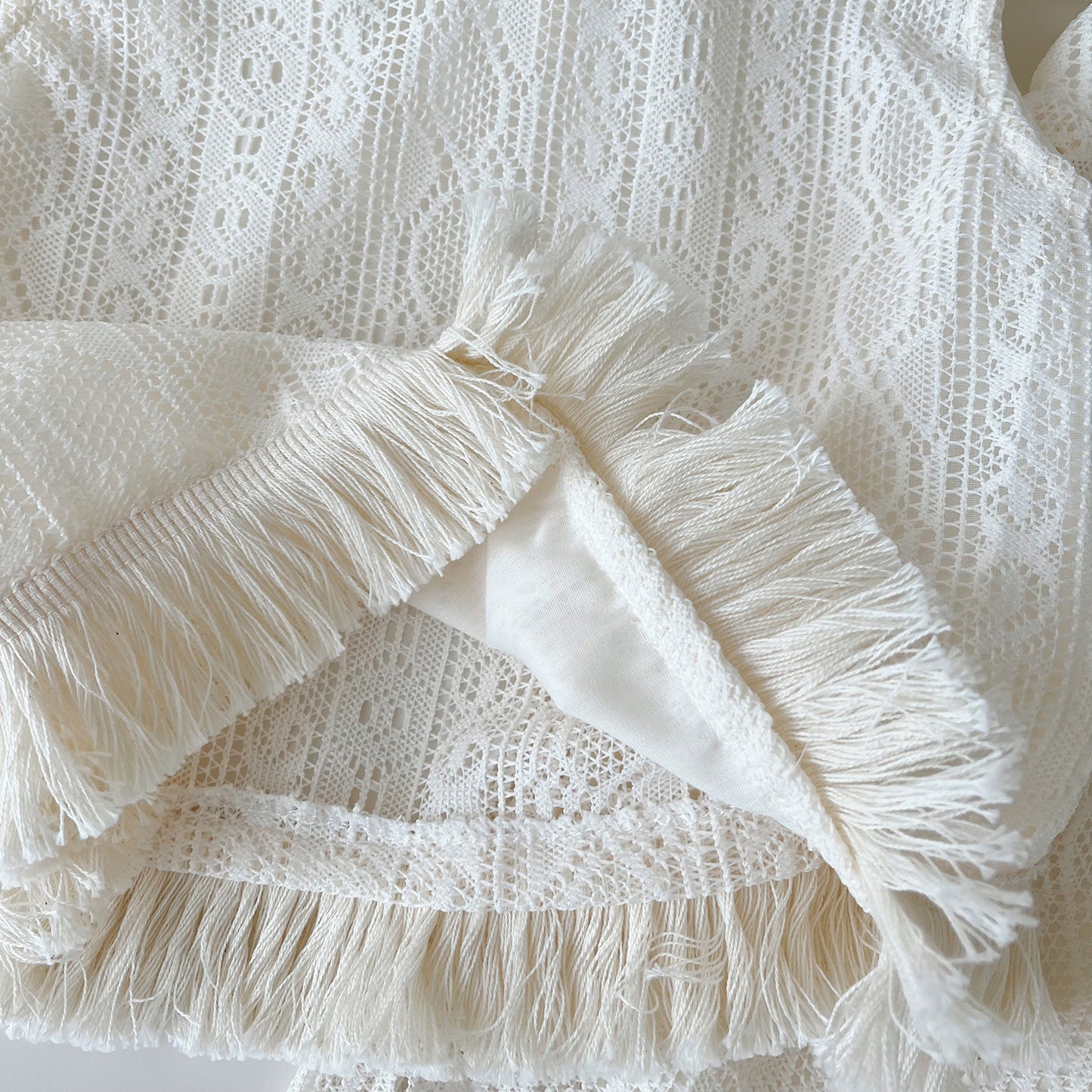 Summer Korean Style Lace Mesh Flower Vest Pants Refreshing Children's Suit