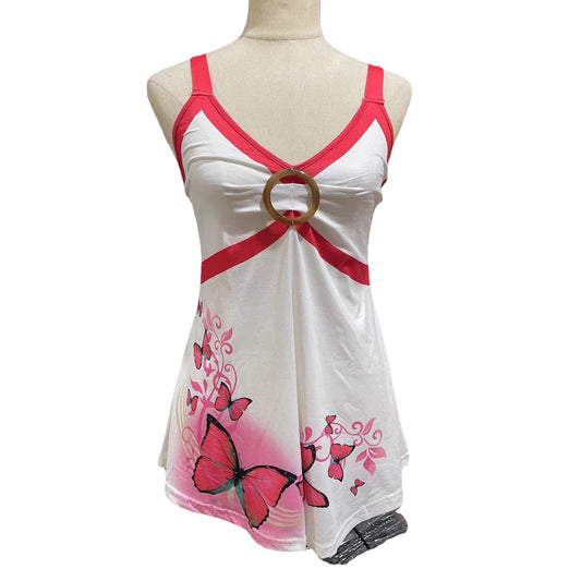 Women's Summer Fashion Butterfly Print Sexy Sleeveless Small Vest/suspenders/tube Top