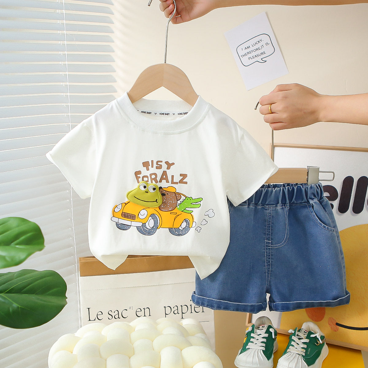 Children's Summer Short-sleeved Thin Casual Western Style Children's Suit