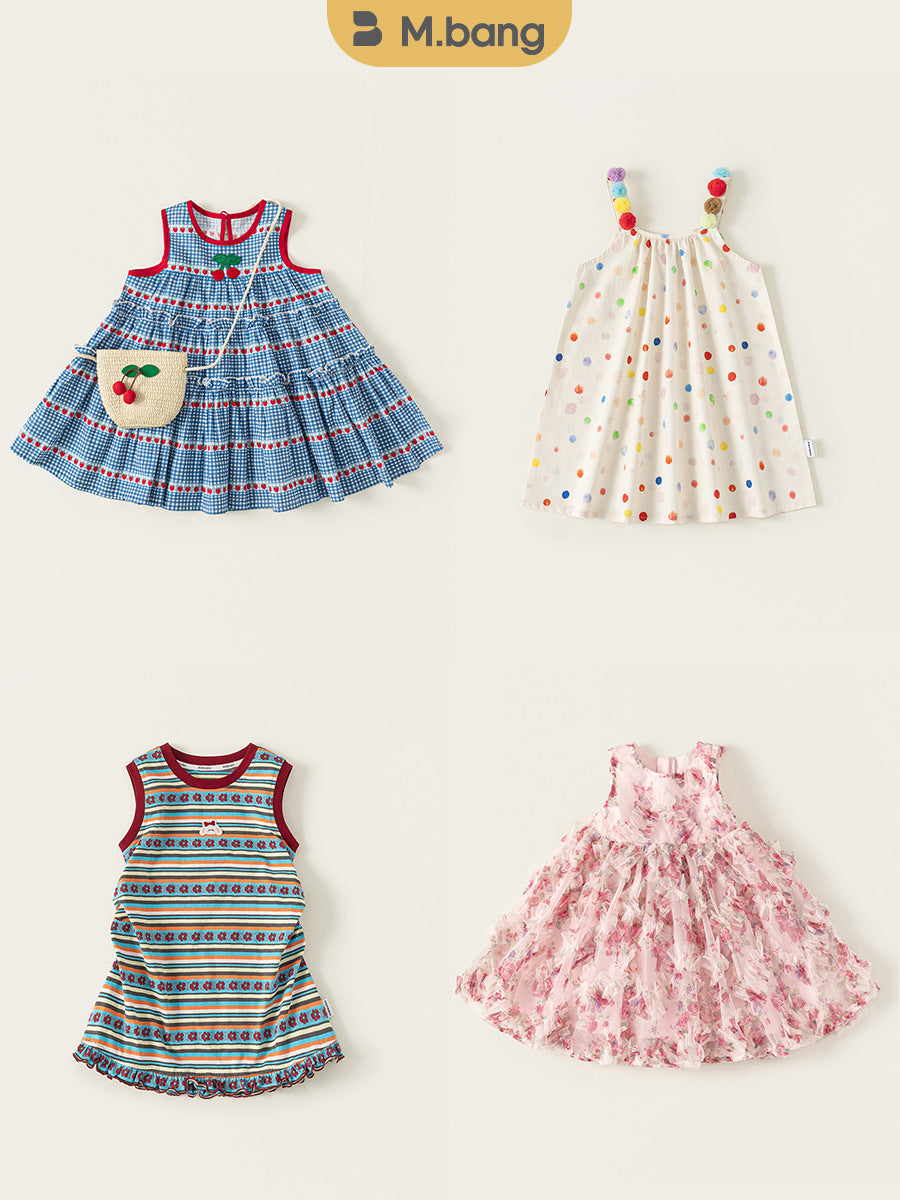 Skirt Collection Summer Colorful Little Polka Dot Children's Dress