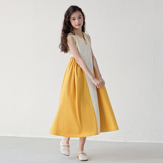 Summer Sleeveless Cute Princess Medium Big Swing Children's Dress