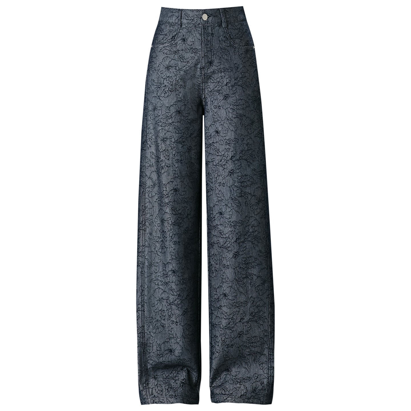 Women's High Waist Loose Slimming Printed Straight Casual Pants