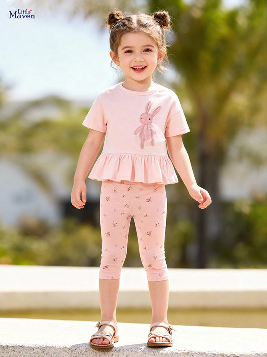 Children's Summer Short-sleeved Cute Rabbit Fashionable Clothing Children's Suit