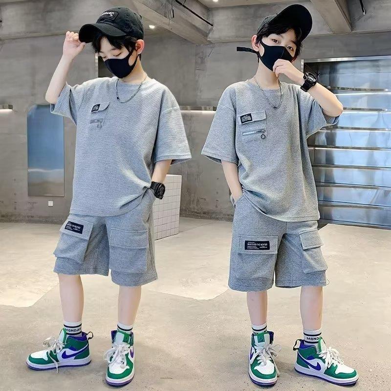 Children's Boys Summer Sports Middle Big Thin Cool Handsome Children's Suit