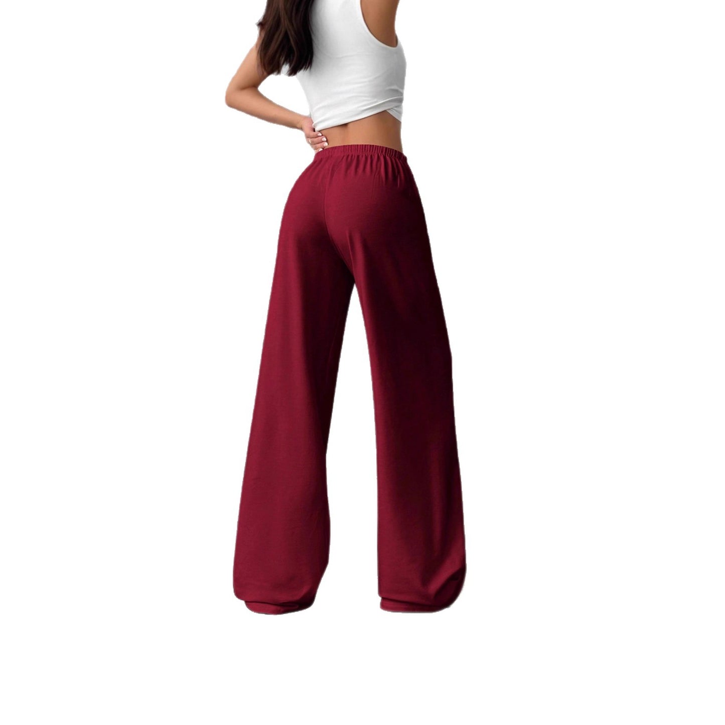 Women's Solid Color Waist Tight Draping Slimming Versatile Pants