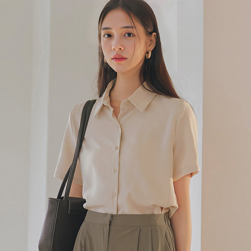 Women's Loose Sleeve Shirt Summer Thin Chiffon Quick Blouse