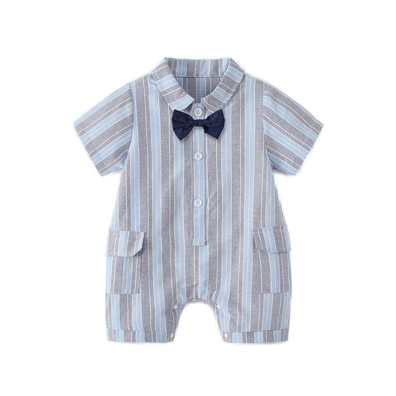 Clothes Thin Jumpsuits Striped Cotton Born Short Sleeve Boy's Jumpsuit, Climbing Suit