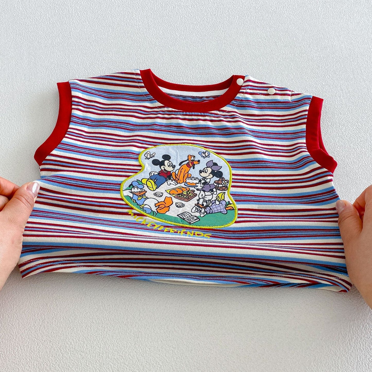 Children's Fashion Striped Vest Summer Top Korean Style Patchwork Children's T-shirt
