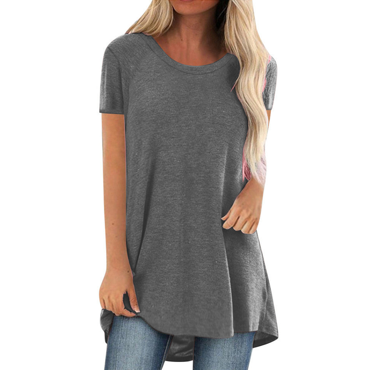 Women's Wear Casual Large Mid-length Round Neck Shorts