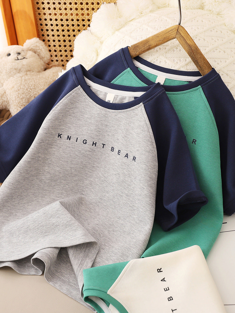 Children's Summer Short-sleeved Color Matching Half-sleeved Medium Children's T-shirt