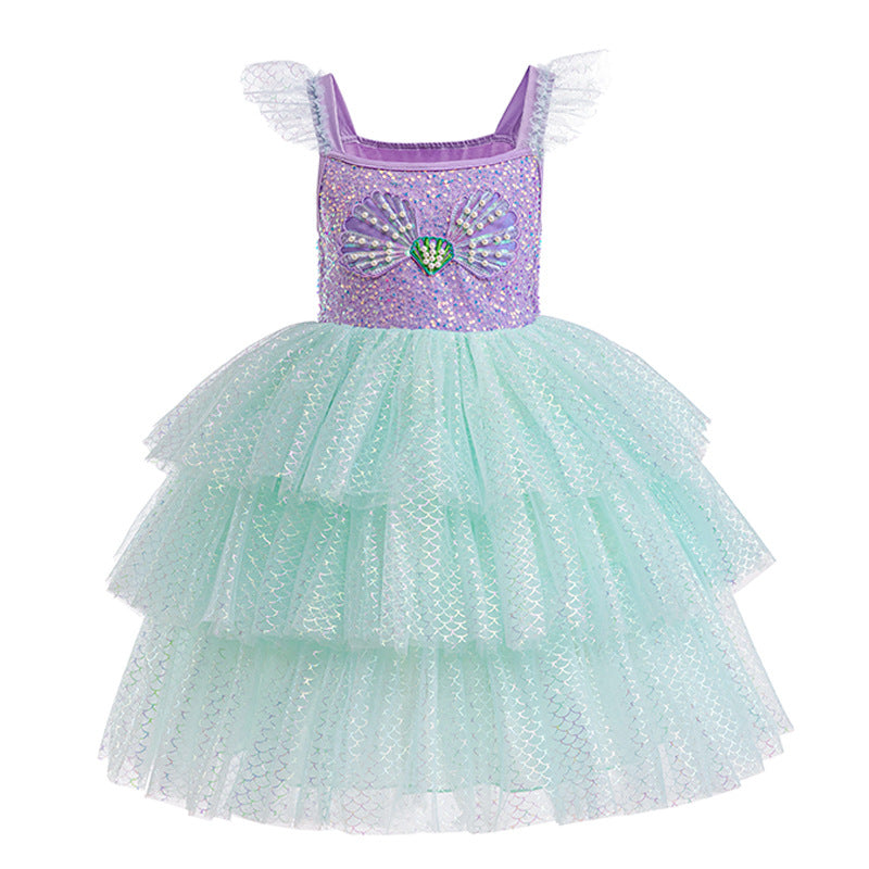 Color Princess Tulle Tutu Cake Puff Children's Dress