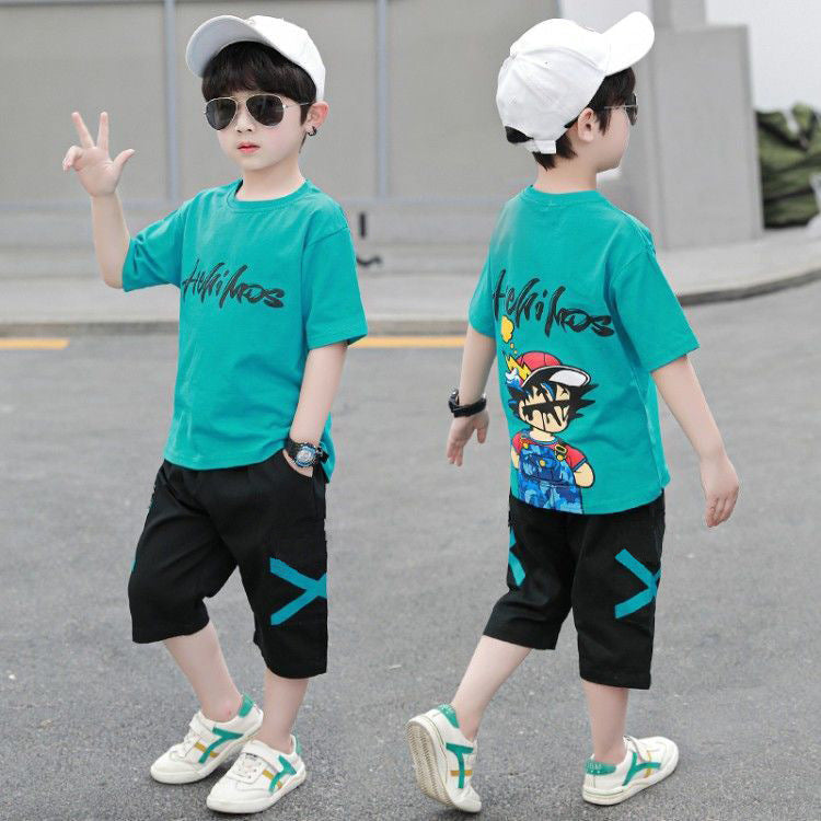 Children's Boy's Clothing Western Style Summer Wear Medium Big Children's Suit