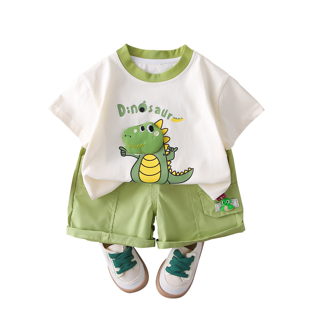 Children's Korean Style Clothing Boys Summer Dinosaur Short Sleeve Boy Children's Suit